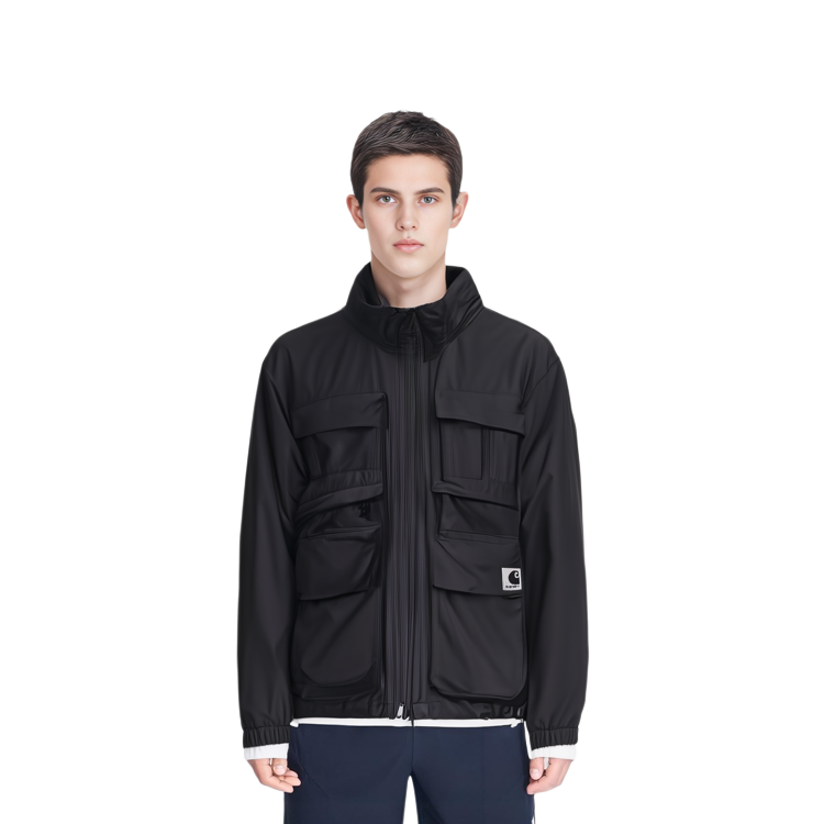 Shop Carhartt WIP 黑色抽繩立領外套. I031482-89-XX