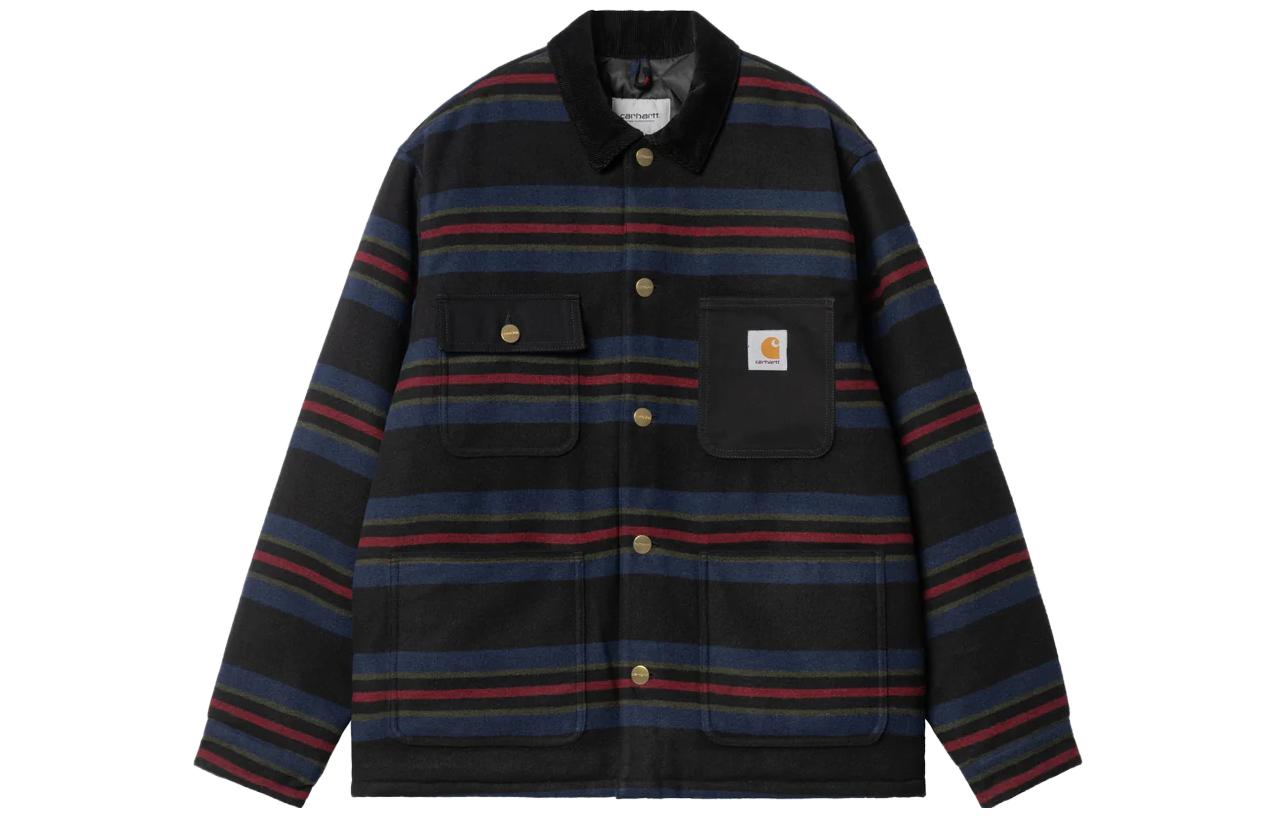 Carhartt WIP  Black Striped Snap Button Long Sleeve Jacket I032254-1PI-XX