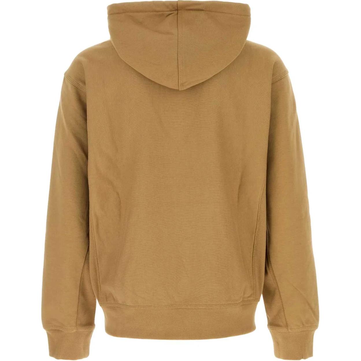 Lookbook 카르하트 WIP 브라운 드로스트링 후드 긴팔 풀오버. I028279-2FS-XX