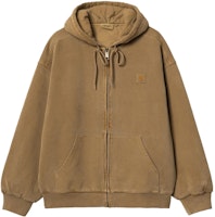 Carhartt WIP 棕色纯色拉链连帽外套夹克. I029524 Order Carhartt WIP 棕色纯色拉链连帽外套夹克. I029524