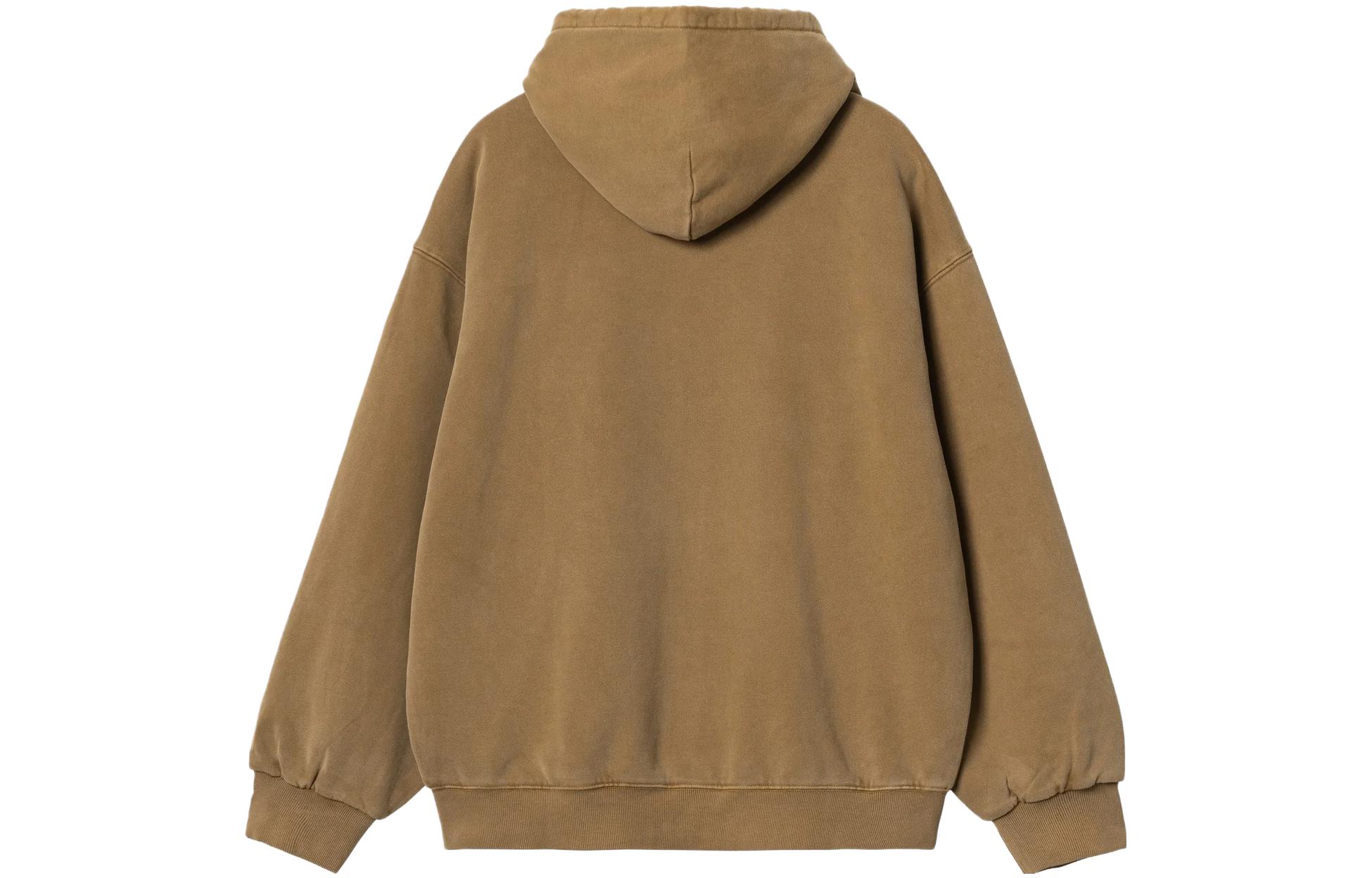 Lookbook カーハート WIP ブラウン 無地 ジップアップ パーカー ジャケット. I029524