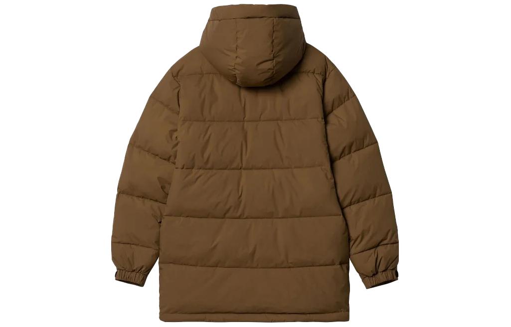 Lookbook 칼하트 WIP 브라운 솔리드 릴랙스드핏 지퍼 후드 자켓. I032267-1CN-XX