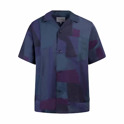 Carhartt WIP Colorblock Polo Shirt Blue Short Sleeve I030040-0PE-XX
