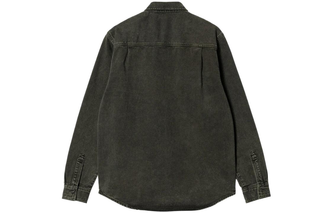 Carhartt WIP  Green Distressed Denim Jacket with Button-Up Collar. I030291-0WE-WD 圖 3