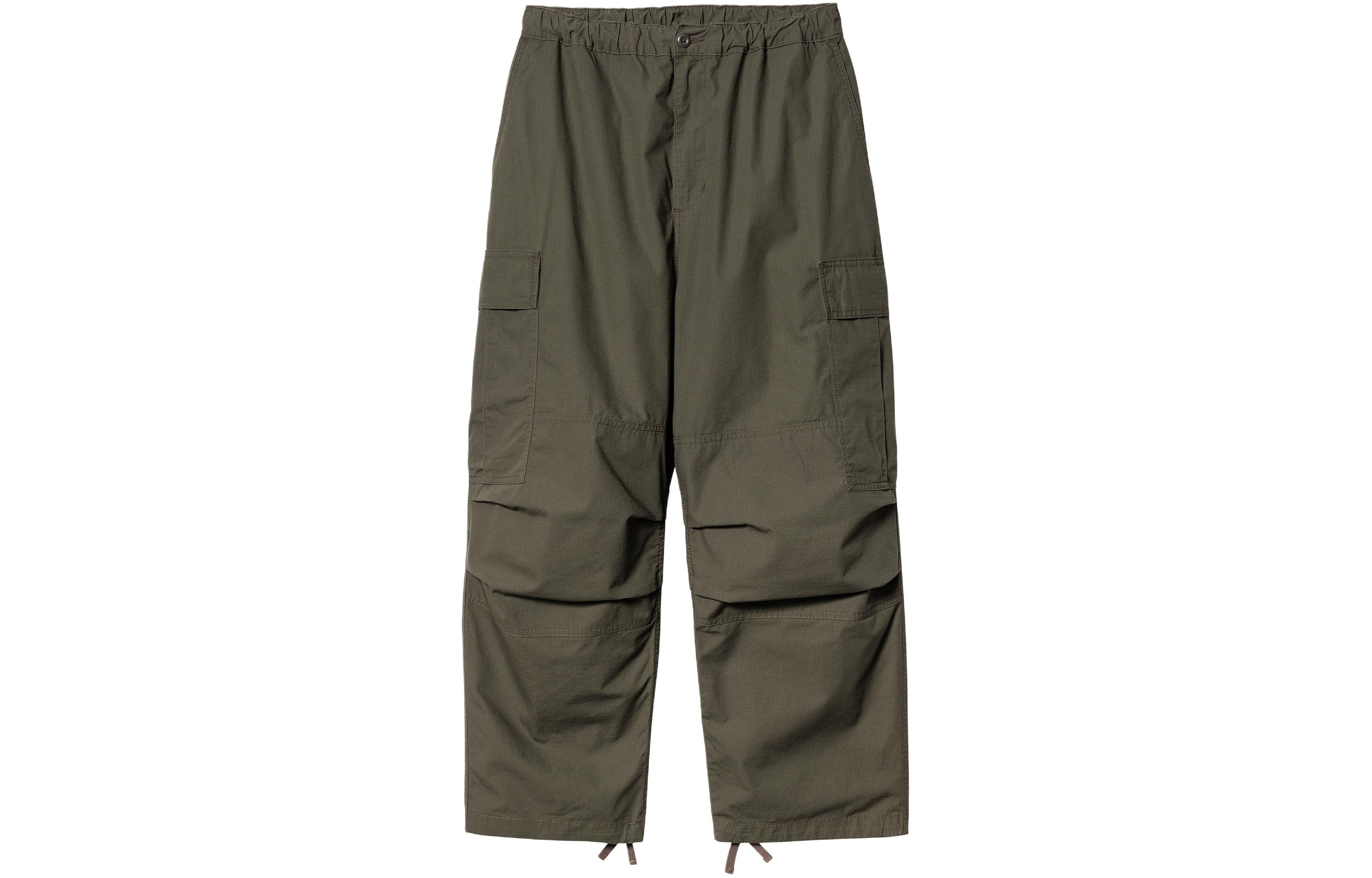 Carhartt WIP  Green Relaxed Cargo Pants with Zipper Fly and Square Label. I032967-63-02