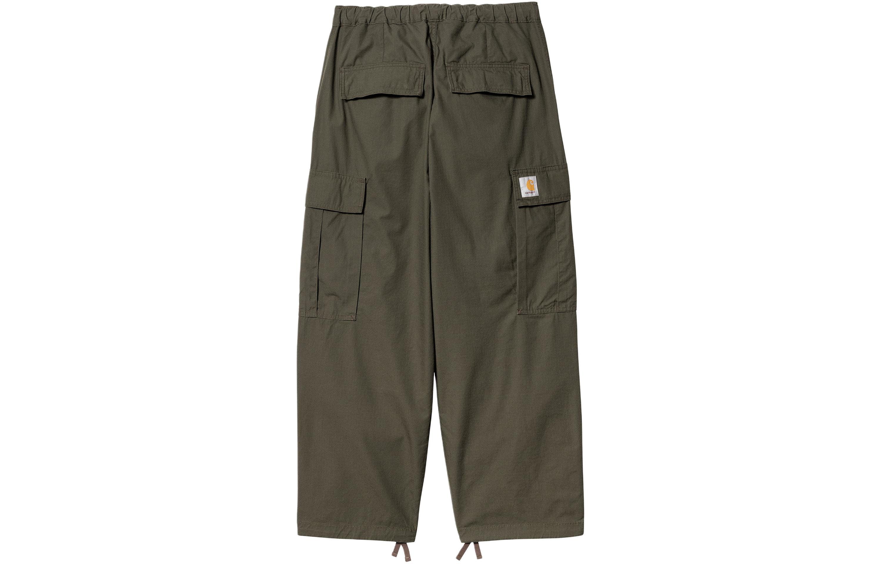 Lookbook Carhartt WIP  Green Relaxed Cargo Pants with Zipper Fly and Square Label. I032967-63-02