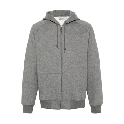 Carhartt WIP Grey Zip-Up Cotton Jacket with Gold Logo. I033664-00C-XX