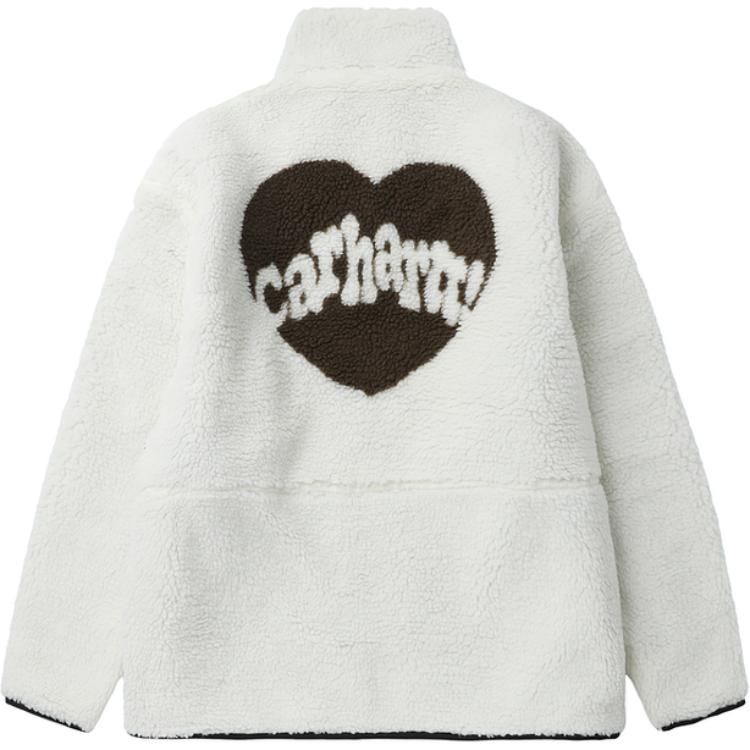 Lookbook カーハートWIP ハートロゴ刺繍 オーバーサイズ フリースジャケット オフホワイト. CHXJKA242008N-IVB