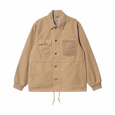 Carhartt WIP Logo Shirt Jacket Multi-Pocket Solid Khaki Color I030439-07E-GD