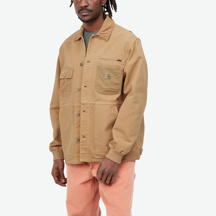 Carhartt WIP  Logo Shirt Jacket Multi-Pocket Solid Khaki Color I030439-07E-GD 圖 8