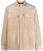 Carhartt WIP Long Sleeve Corduroy Jacket Khaki with Logo Patch. I028827-G1-XX Carhartt WIP Long Sleeve Corduroy Jacket Khaki with Logo Patch. I028827-G1-XX