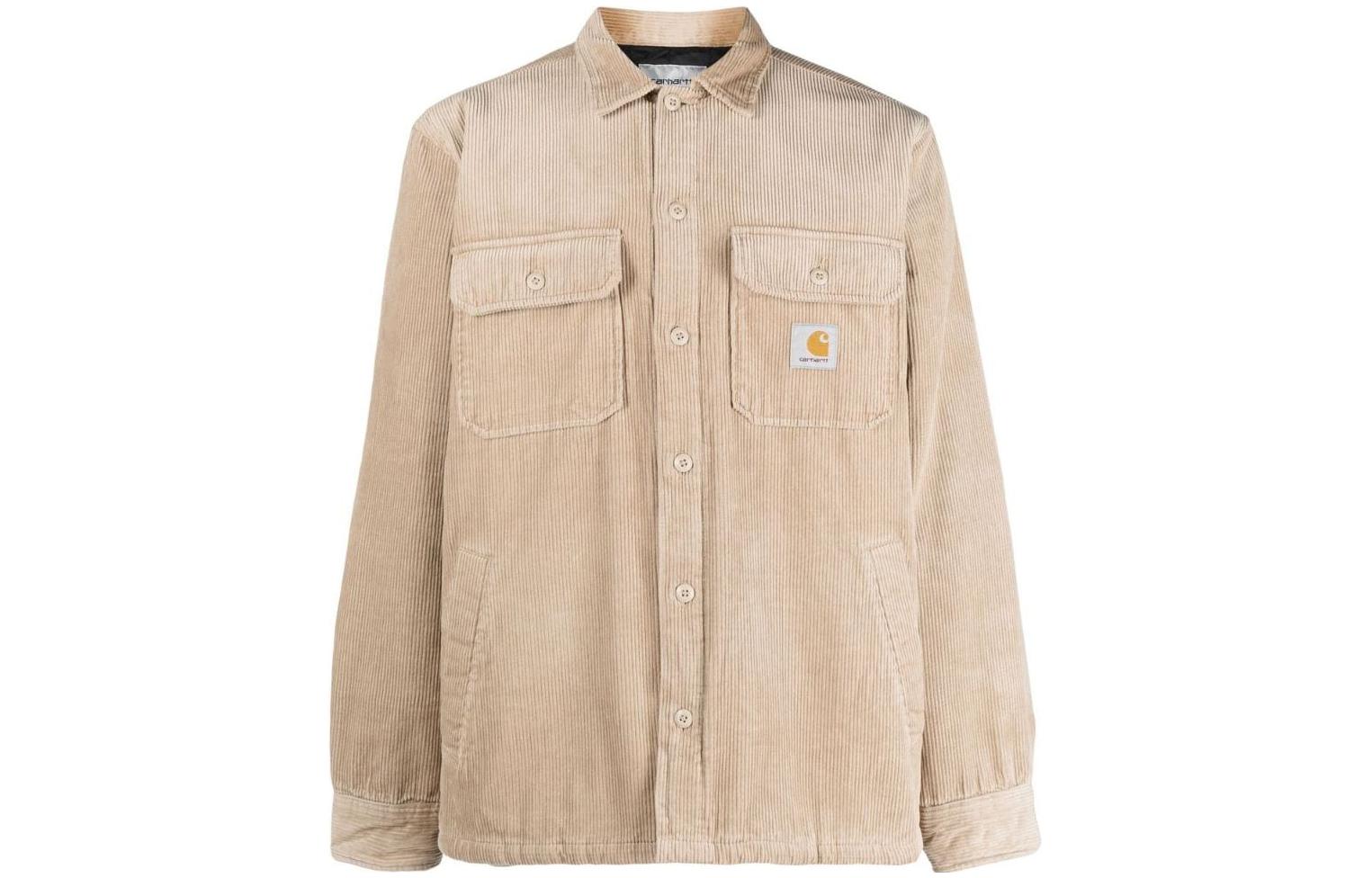 Order Carhartt WIP  Long Sleeve Corduroy Jacket Khaki with Logo Patch. I028827-G1-XX