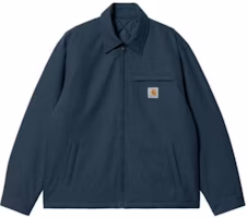 Carhartt WIP Navy Blue Logo Print Zip-Up Workwear Jacket. I030829-1Q6-XX Carhartt WIP Navy Blue Logo Print Zip-Up Workwear Jacket. I030829-1Q6-XX