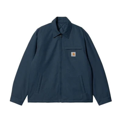 Carhartt WIP Navy Blue Logo Print Zip-Up Workwear Jacket. I030829-1Q6-XX