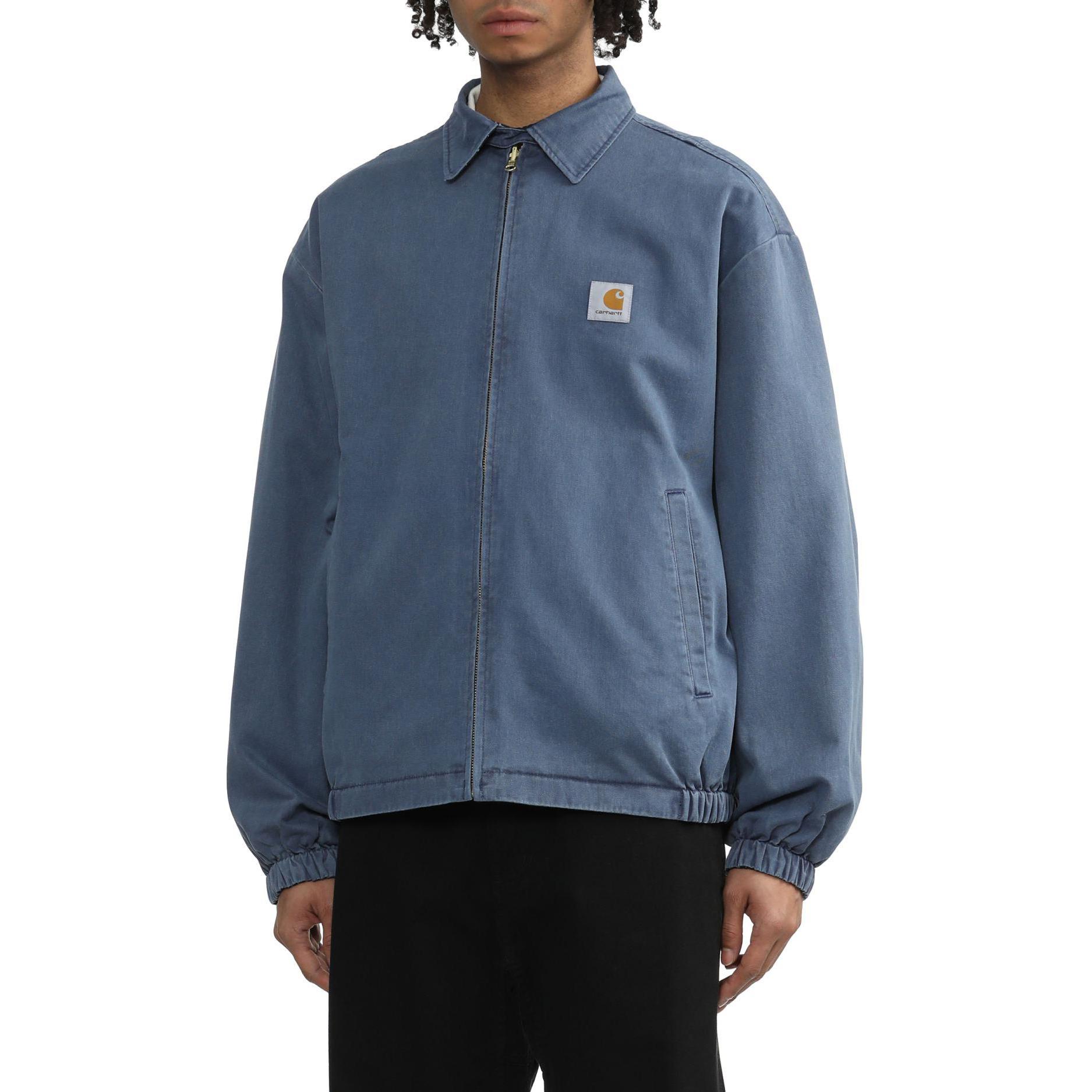 Shop Carhartt WIP Jaket Zip-Up Lencana Boleh Balik Biru Lengan Panjang Lelaki CHXJKA241001MNYX