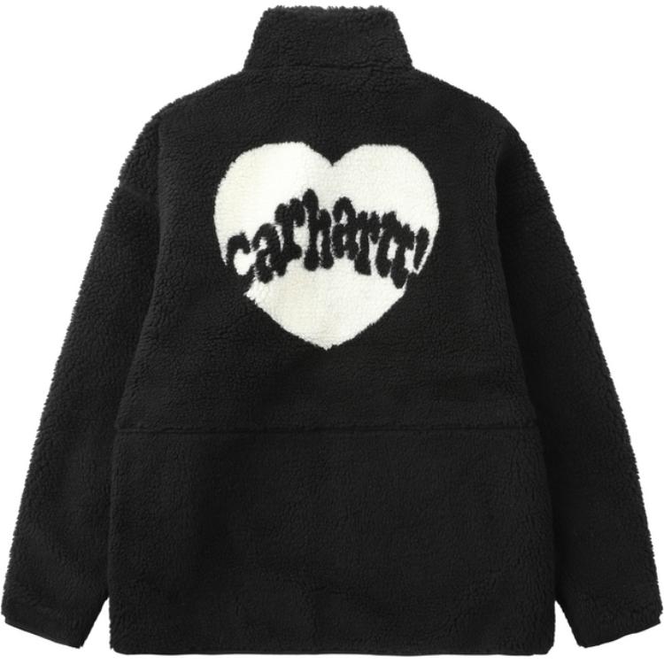 Lookbook Carhartt WIP 黑色愛心字母刺繡雙面穿羊毛外套 CHXJKA242008N-BKX