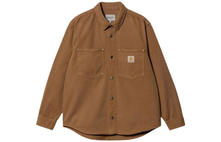 Carhartt WIP  Solid Button-Up Long Sleeve Shirt Dark Khaki. I032111-HZ-GD