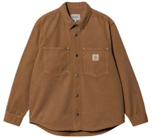 Carhartt WIP Solid Button-Up Long Sleeve Shirt Dark Khaki. I032111-HZ-GD Carhartt WIP Solid Button-Up Long Sleeve Shirt Dark Khaki. I032111-HZ-GD
