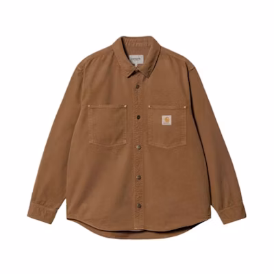 Carhartt WIP Solid Button-Up Long Sleeve Shirt Dark Khaki. I032111-HZ-GD