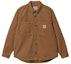 Order Carhartt WIP Solid Button-Up Long Sleeve Shirt Dark Khaki. I032111-HZ-GD