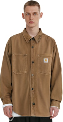 Carhartt WIP Solid Button-Up Long Sleeve Shirt Dark Khaki. I032111-HZ-GD Shop Carhartt WIP Solid Button-Up Long Sleeve Shirt Dark Khaki. I032111-HZ-GD