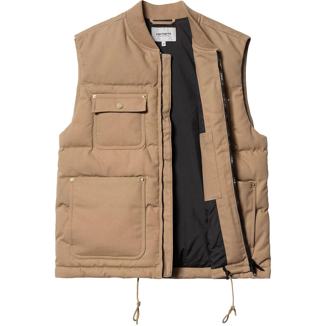 Carhartt WIP  Solid Color Baseball Collar Pocket Zip Vest Brown I033894-2FS-XX 圖 4