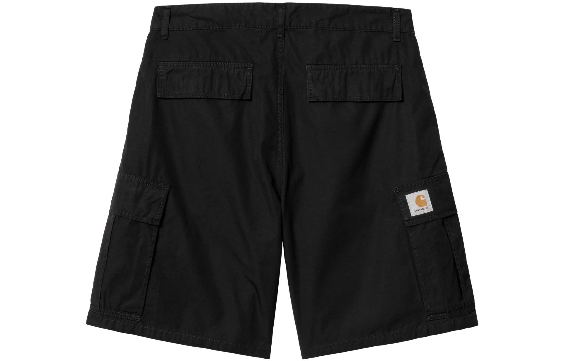 Lookbook Pantalones cortos casuales Carhartt WIP color sólido negro. I030478-89-06