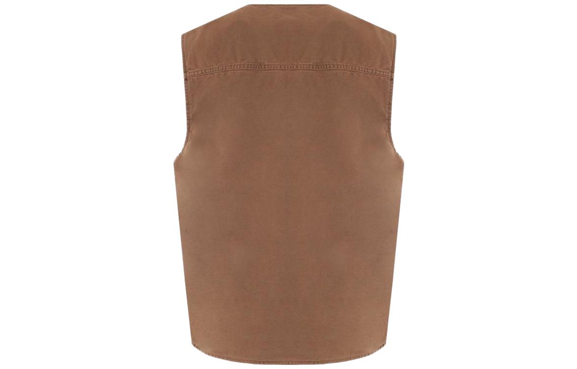 Lookbook Carhartt WIP Rompi V-Neck Logo Warna Polos Coklat. I030438-1CN-FH