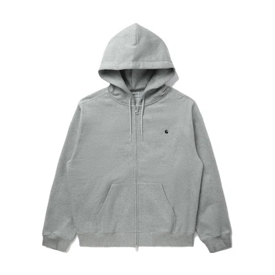 Carhartt WIP Solid Color Zip-Up Hoodie Long Sleeve CHXSWA212047H-GYX