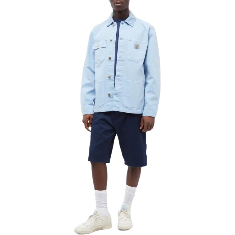 Lookbook Carhartt WIP  Solid Pocket Button-Up Long Sleeve Shirt Blue I026480-1HF-FH