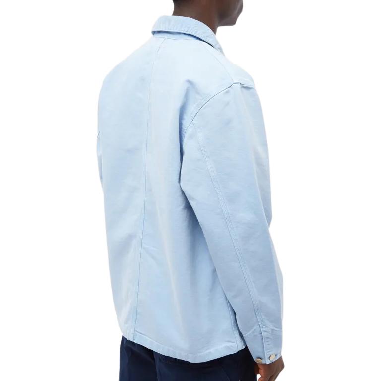 Shop Carhartt WIP  Solid Pocket Button-Up Long Sleeve Shirt Blue I026480-1HF-FH