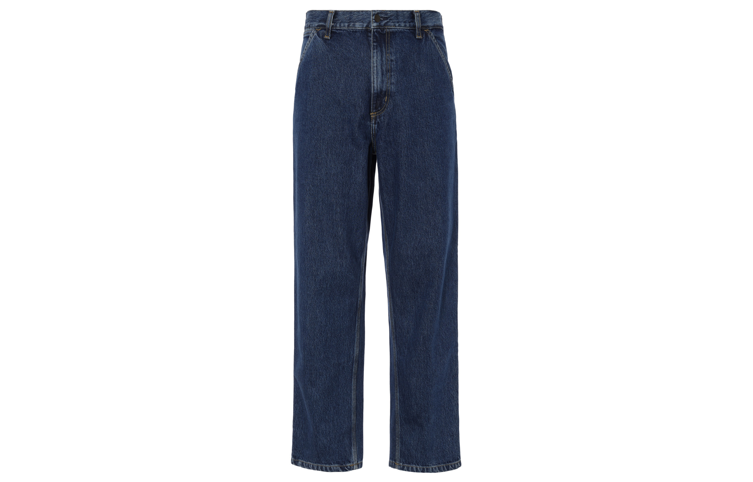 Carhartt WIP  Solid Straight-Leg Long Jeans Blue Casual Denim Pants. I032024-D01-06