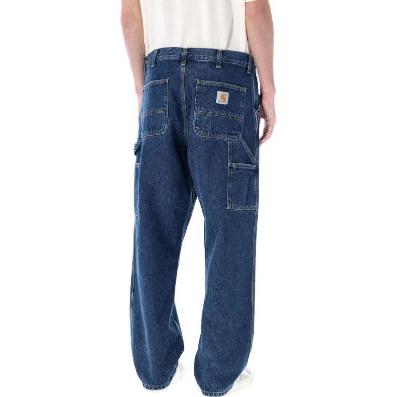 Shop カーハート WIP ソリッド ストレートジーンズ ブルー カジュアルデニムパンツ I032024-D01-06