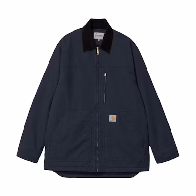 Carhartt WIP Solid Zip-up Split Collar Jacket Navy Blue I031227-0DI-02