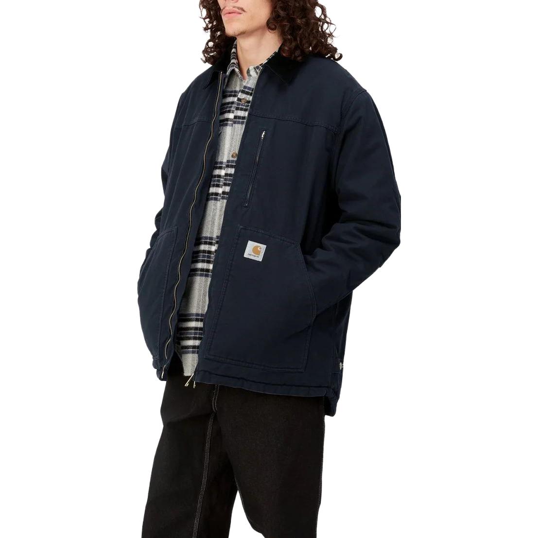 Details for Chaqueta Carhartt WIP Azul Marino con Cremallera y Cuello Split I031227-0DI-02