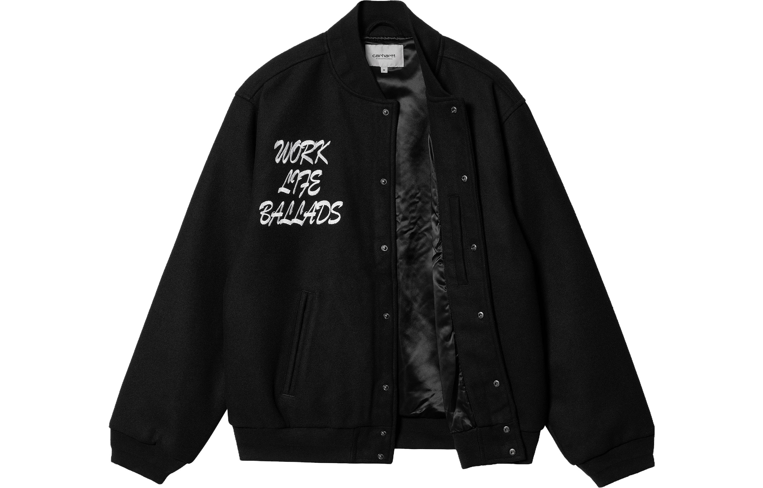 Shop Carhartt WIP  Varsity Bomber Jacket Letter Print Long Sleeve Baseball Style I03243589XX-412