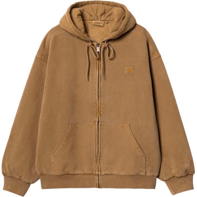 Carhartt WIP  Yellow Hoodie Full-Zip Solid Color Long Sleeve Sweatshirt I029524-1CM-GD