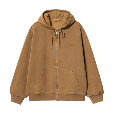 Carhartt WIP Yellow Hoodie Full-Zip Solid Color Long Sleeve Sweatshirt I029524-1CM-GD