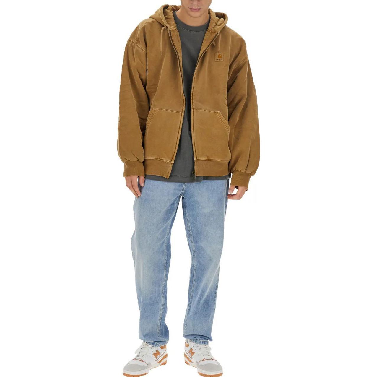 Carhartt WIP  Yellow Hoodie Full-Zip Solid Color Long Sleeve Sweatshirt I029524-1CM-GD 圖 4