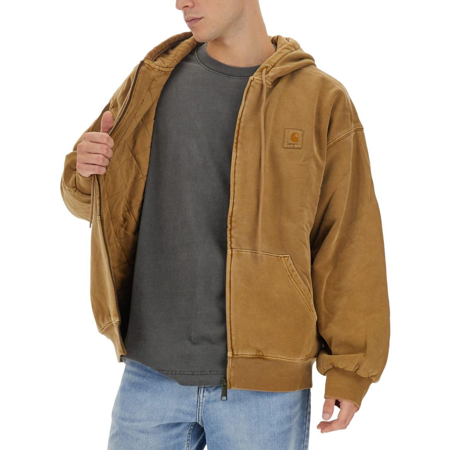 Carhartt WIP  Yellow Hoodie Full-Zip Solid Color Long Sleeve Sweatshirt I029524-1CM-GD 圖 5