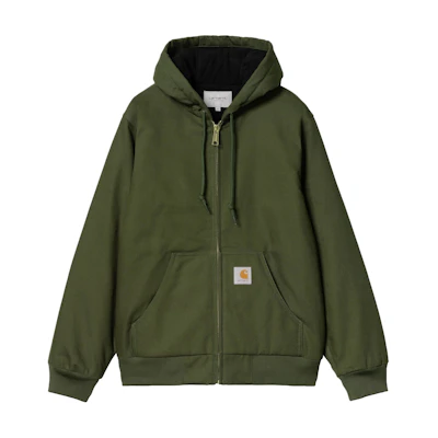 Carhartt WIP Active Hoodie Jacket Green Unisex with Kangaroo Pocket I023083-2BR-01