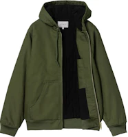 Shop Carhartt WIP 綠色男女連帽外套 帶袋鼠口袋 I023083-2BR-01