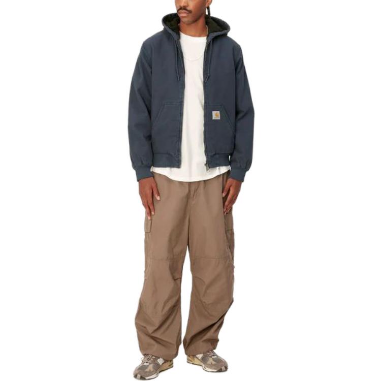 Shop Carhartt WIP Active Jacket Hoodie Zip-Up Warna Solid - Biru. I023083-01-60