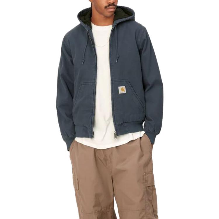 Details for Carhartt WIP Active Jacket Hoodie Zip-Up Warna Solid - Biru. I023083-01-60