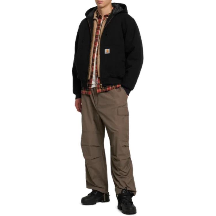Lookbook Carhartt WIP 黑色连帽夹棉拉链工装外套 I027360BLKBLACK