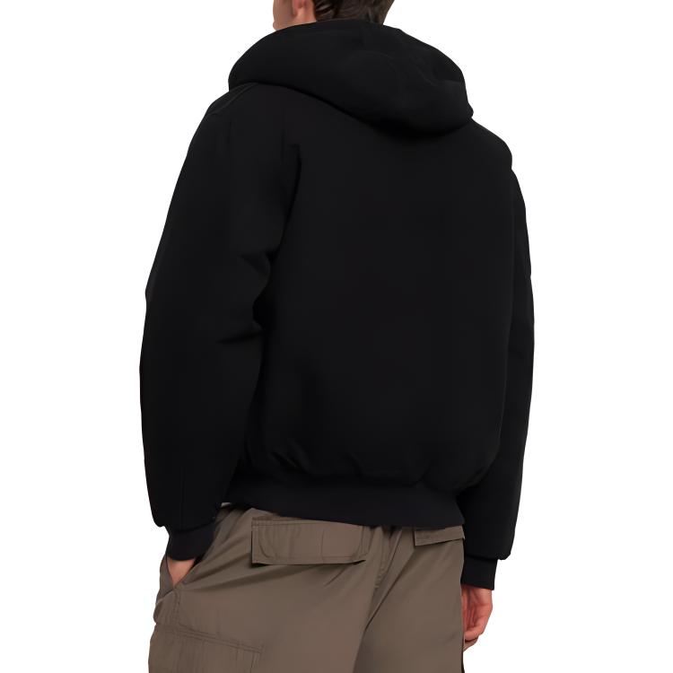 Shop Carhartt WIP 黑色连帽夹棉拉链工装外套 I027360BLKBLACK