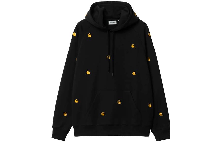 Carhartt WIP All-Over Logo Hoodie Long Sleeve Men’s Black I031689-89-XX