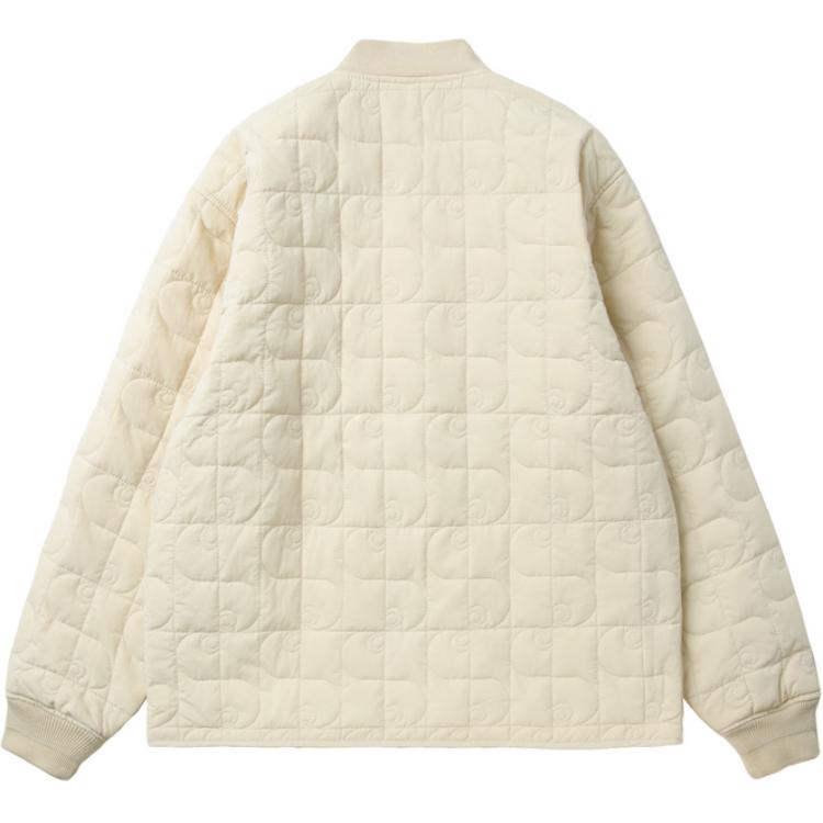Lookbook Carhartt WIP 满印徽标绗缝立领夹克 米色 男女款 CHXJKA242004N-BGX