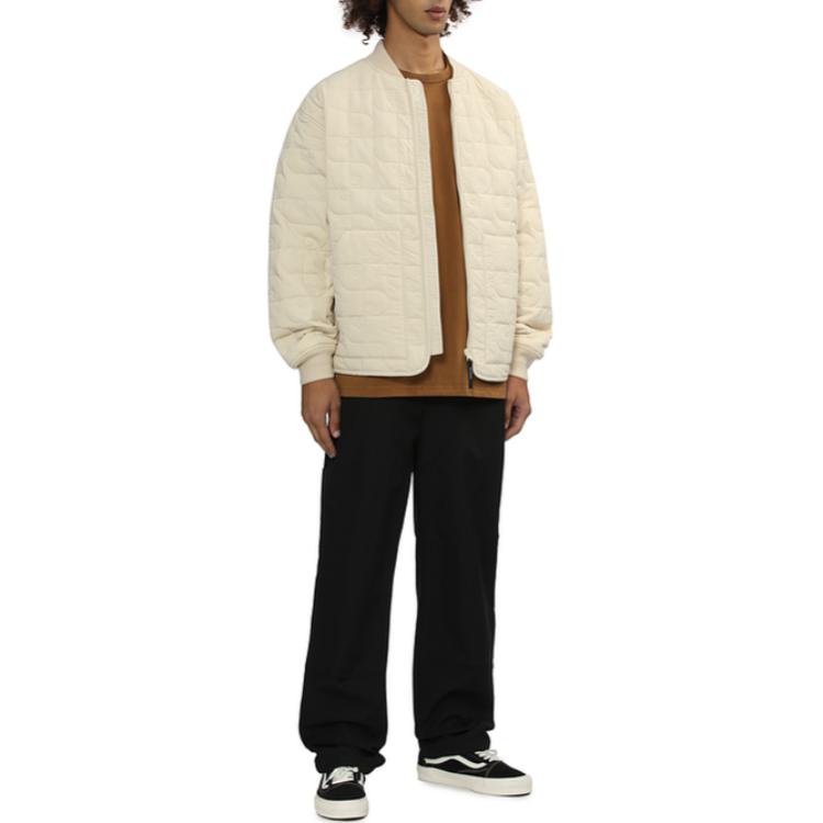 Shop Carhartt WIP 满印徽标绗缝立领夹克 米色 男女款 CHXJKA242004N-BGX
