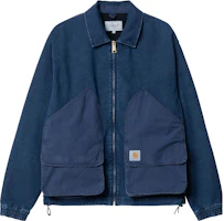 Carhartt WIP Alma Colorblock Washed Denim Jacket Blue Casual Lightweight I031930-01-06 Carhartt WIP Alma Colorblock Washed Denim Jacket Blue Casual Lightweight I031930-01-06